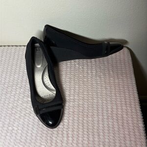 Time and Tru Black Flats with Glossy Toe